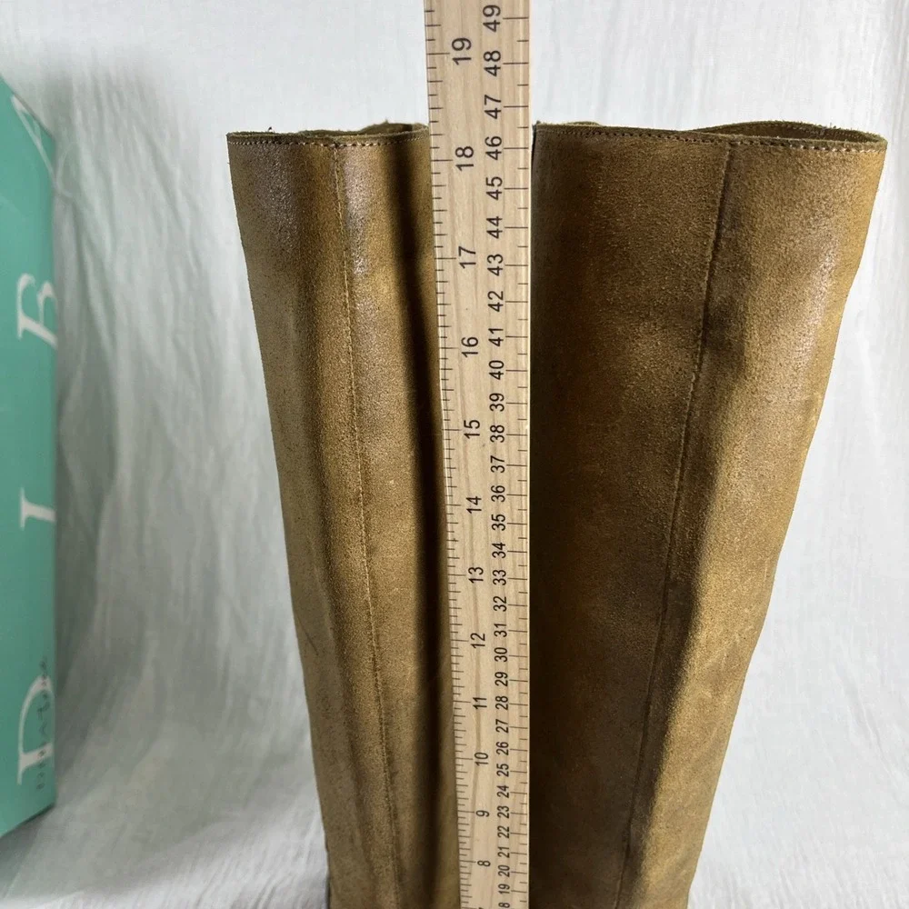 Diba True Womens Brown Suede Slip On Knee High Boots 6.5 Western Country Distres
